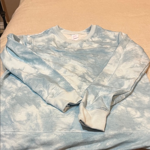 Stars Above Light Blue Tie-Dye Crewneck Sweater - Picture 1 of 3